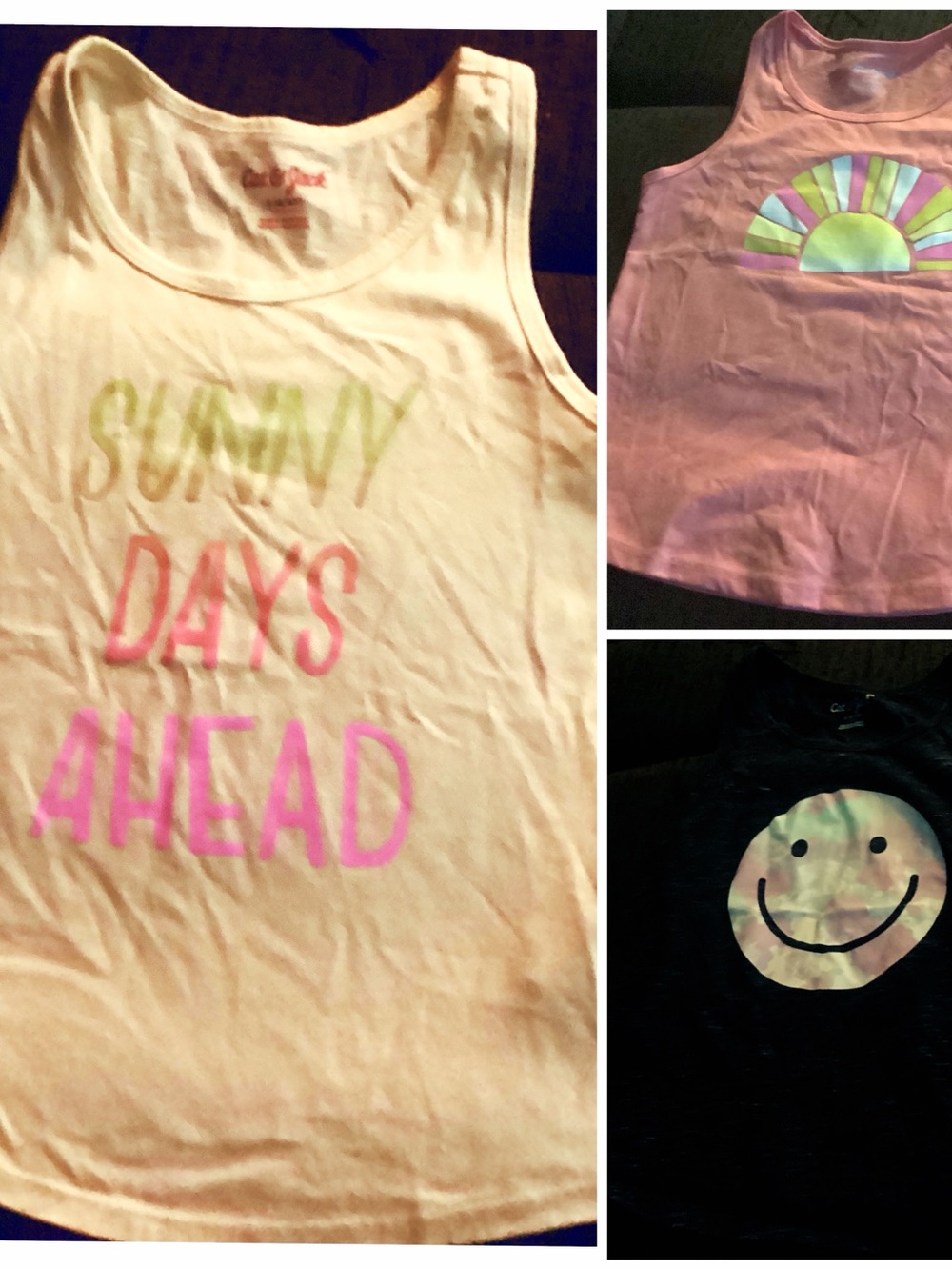 Kids Pink Tank Top - Sunny Days Ahead Graphic